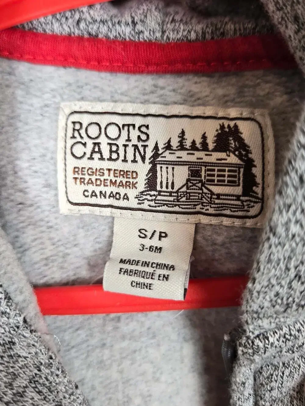 Roots Cabin Baby 3-6M Gray Full Zip Hoodie Canada Varsity Sweatshirt